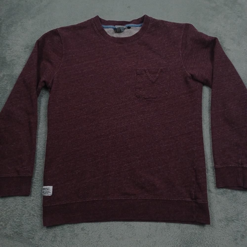Wesc Sweater Mens Small Red Crew Neck Preppy Pullover‎ Portugal